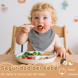ZQSQD Baberos para Bebé 8 Piezas, Baberos para Bebe Niño, Babero de Muselina para Babas de Bebé, Algodón Puro, Cómodo y Absorbente, Adecuado para la Dentición y el Babeo del Recién Nacido