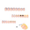 24 Pcs 3D Bow Charms Press on Nails Short Square