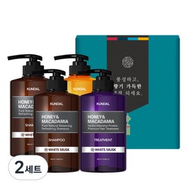 Kundal Hair Body 4-piece Holiday Gift Set A White Musk Fragrance, 2 Sets / 쿤달 헤어바디 4구 명절선물세트 A 화이트머스크향, 2세트