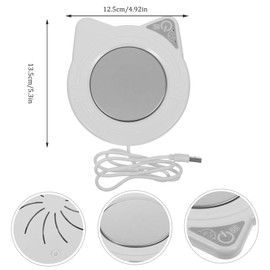 POOST Calentador de Taza, 55° termostato Mantener el Posavasos de Acero Inoxidable, con Tazas de cerámica, Leche Caliente, Calentador de Tazas para Cafe, Adecuado para la Oficina y el hogar