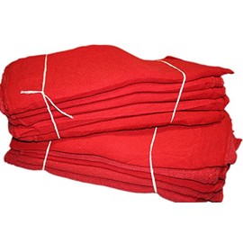 PRO'S CHOICE Red Auto Mechanic Rags (Pack of 100), Shop Towels (13 x 13 Inches) - 100% Cotton, Commercial Grade Wipers - Home, Garage, Auto Body Shop, Wiping Cleaning Oil Spills, Machinery, Tools