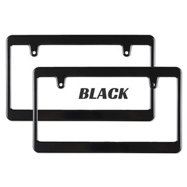 MOONEYES NF-MG057BKPL2P-MON License Plate Frame, Normal, Black, Plain, Set of 2