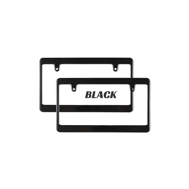 MOONEYES NF-MG057BKPL2P-MON License Plate Frame, Normal, Black, Plain, Set of
