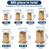 Vifmy SAE Rivet Nut Assortment Kit(880 Pcs), #6-32#8-32#10-24 1/4"-20 5/16"-18