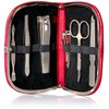 Buxton Framed Manicure Set, Dark Red