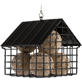 Wildlife Garden WG3343 Fat Ball Feeder House, Black, Metal Bird Feeder