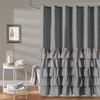 Seasonwood Grey Shower Curtain Ruffle Shower Curtain with Button 72