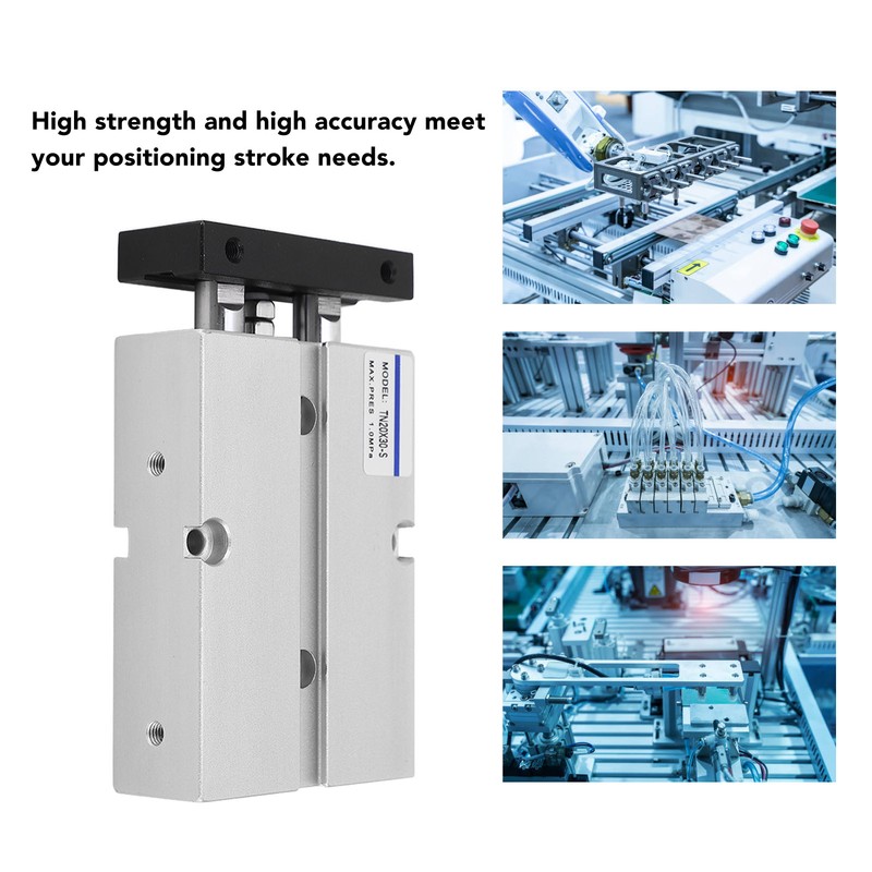 Air Cylinder Pneumatic 2 Piston Rod 2 Shaft Double Action