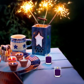 36 Packs Purple Votive Candles, Unscented 1.5 Inch Diameter Wax 10 Hour Burning Solid Colored Candles for Wedding, Party & Home Dinner Table Decoration