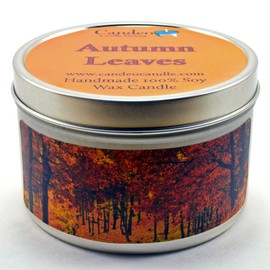 Autumn Leaves, Fall Scented Soy Candle Tin (6 oz), Autumn Candles