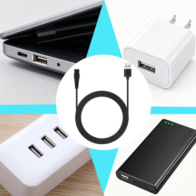 2 Pack Replacement Charger Cable for Electric Callus Remover for