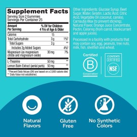 OLLY Kids Chillax  Gomitas Calmantes con Magnesio, L-Teanina y Blsamo de Limn, Sabor Sherbet, Sin Gluten, 50 Unidades para Nios 4                     