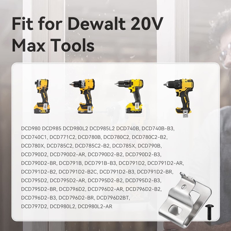 Belt Clips for Dewalt, 6pcs 304 Stainless Steel Drill Tool