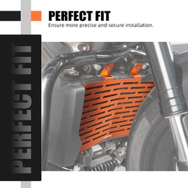 NICECNC Orange Black Radiator Protection Grille Radiator Shield Compatible with Harley Sportster S RH1250S 2021-2024