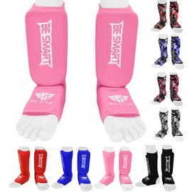 Kids Kick Boxing Shin Protectors/Guard Foot Pads Junior Shin Instep Children (Pink, XXXS (3 to 8 Years))