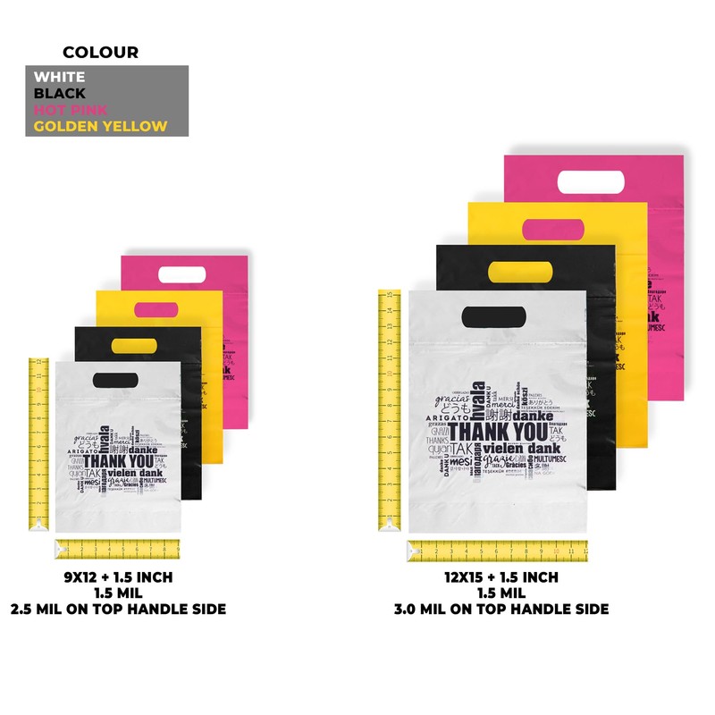 AlfaEx Pack of 40 Die Cut Thank you bags in