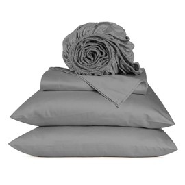 URBANHUT 800 Thread Count Egyptian Cotton Sheets King Size, Long Staple Soft & Breathable, 4 Pc Bed Sheet for King Size Bedding, Sateen Weave Luxury Hotel Bed Sheets Fits 16" Deep Pocket - Dark Grey