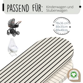 mimaDu Bio Matratzenbezug Kinderwagen Bezug Kinderwagenmatratze Spannbettlaken Stubenwagen Spannbetttuch Kinderwagen Spannbettlaken 80x40 | 100% GOTS Baumwolle Spannbettlaken 40x80 78x36, 80x35 (Boho)