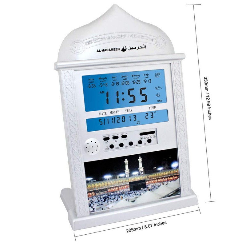 Accrie Azan Calendar Muslim Prayer Wall Clock Alarm with LCD