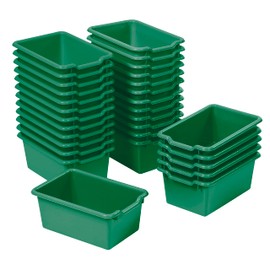 ECR4Kids Scoop Front Storage Bin, Multipurpose Organization, Green, 30-Piece