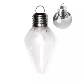 Factory Direct Craft Package of 24 Acrylic Shatter Proof4-1/2"  Fillable Light Bulb Ornaments