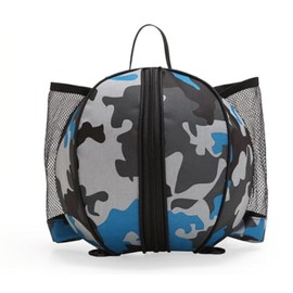 INHEMING Basketball bag, basketball bag with ball net, round shoulder bag, ball bag for basketball, football, volleyball, blue, 1 piece