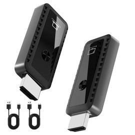 NAFAHITI Wireless HDMI Transmitter and Receiver 100Ft/30M Range, 4K Decode 1080P Output, Plug & Play Portable Wireless HDMI Extender for PC/Laptop/Projector/Camera/DV/TV Box, No Need App