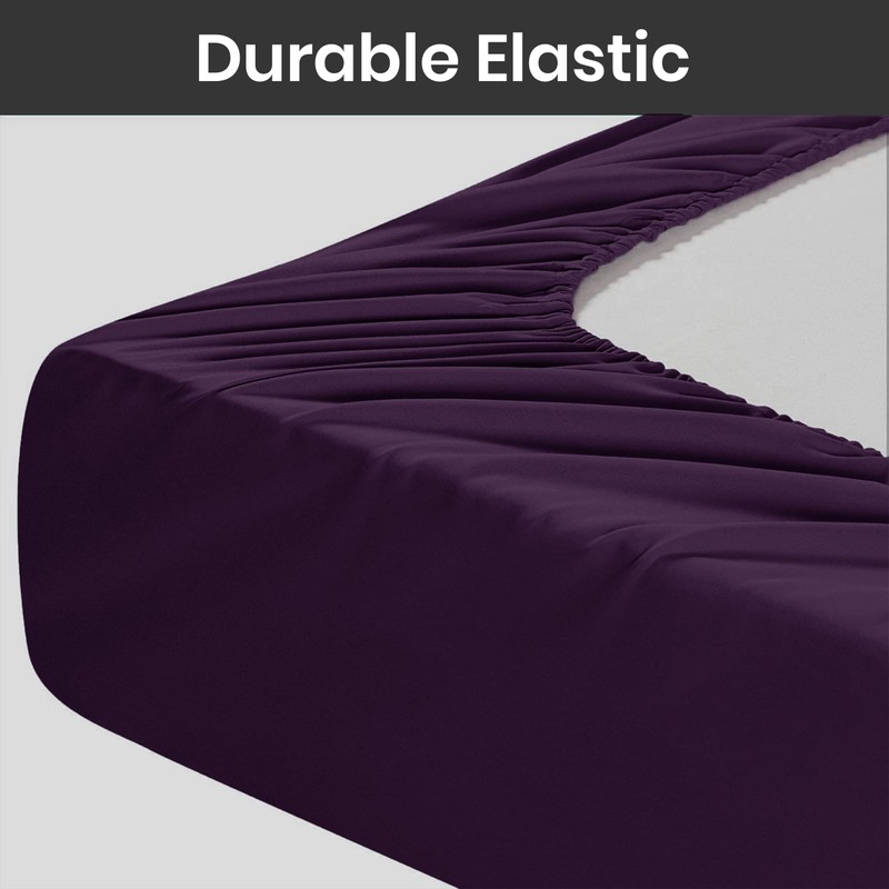 Prime Linens Extra Deep 30Cm Plain Fitted Sheet, Elastic Pocket