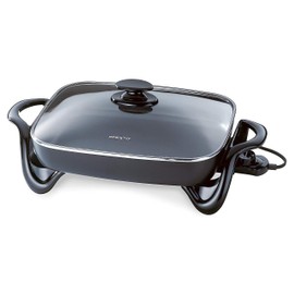 Presto Electric Skillet 1500 W 16 In. Cast Aluminum, Non-Stick Inside & Out, With Glass Cover