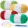 Renyiz 4-Pack 100g Chunky Cotton Crochet Yarn with 4mm Hook,