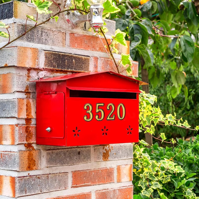 Gold Mailbox Numbers for Outside,2 Inch 3D Mail Box Numbers,Self