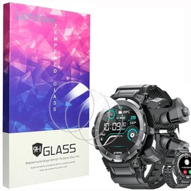 Lamshaw GT100 Military Smart Watch Screen Protector, [3 Pack] 9H Tempered Glass Screen Protector Film Compatible for FANCHENGZI GT100 1.46 Inches Military Smart Watch (3 Pack)