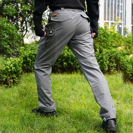 TACTICS ARMOR Tactical Cargo Pants Water Resistant Military Work Pants with 9 Pockets Combat Outdoor Pants for Airsoft Paintball Hiking Hunting Pants Gray