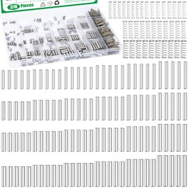 Yauhar 370Pcs 304 Stainless Steel Dowel Pins and Compression Springs Assortment Kit, M2 M3 M4 M5 Shelf Support Peg Pin Rod Fasten Elements