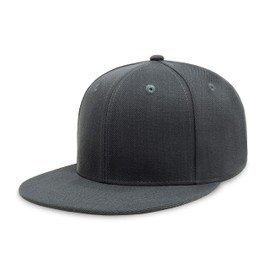 CHOK.LIDS Flat Bill Visor Classic Snapback Hat Blank Adjustable Brim High Top End Trendy Color Style Plain Tone Baseball Cap (Charcoal.)