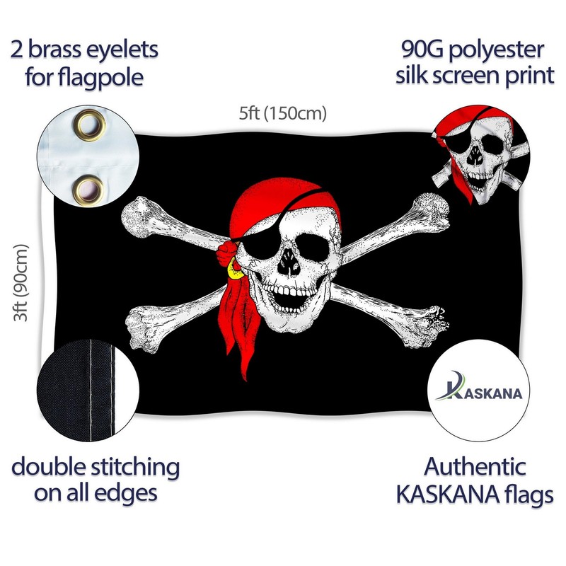 Pirate Flag – Jolly Roger Flag - Double-sided Print –