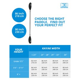 OCEANBROAD Carbon Fiber Kayak Paddle 90.5in/230cm for Adults Kayaking Boating Canoeing Oar with Paddle Leash 1 Paddle, 3K Carbon Print