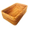 amololo Handmade Rectangle Wicker Fruit Box Rattan Tray Magazine Organizer