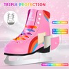 LEVYTEMP Women's/Girls Figure Ice Skates - Youth Pink Rainbow Figure