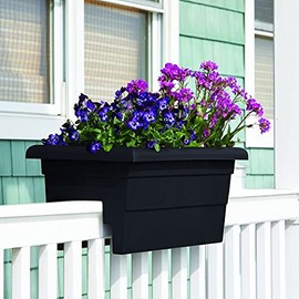Windowbox 24 inch Countryside Railing Planter Color: Black