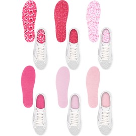 Velmitten 6 Pairs No Show Socks Sockless Shoe Liner Washable Barefoot Shoe Insoles No Slipping Inserts for Women Man (Pink Series)