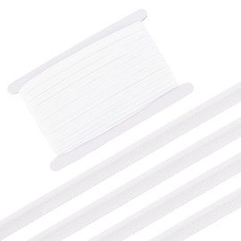 FREEBLOSS 22 Yards White Elastic Piping Bias Tape Piping Trim with Welting Cord Bias Binding Tape Seam Binding Tape for Sewing 0.4'' Wide Sewing Bias Tape