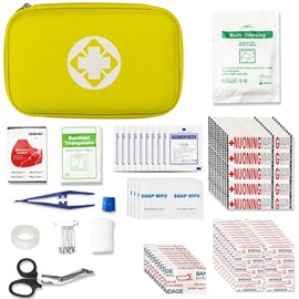 274PCS Hiking First Aid Kit for Home Personal Emergency Supplies Compact Bag for Backpack, First Aid Essentials Survival Kit for Business Travel Car Yellow Monoki