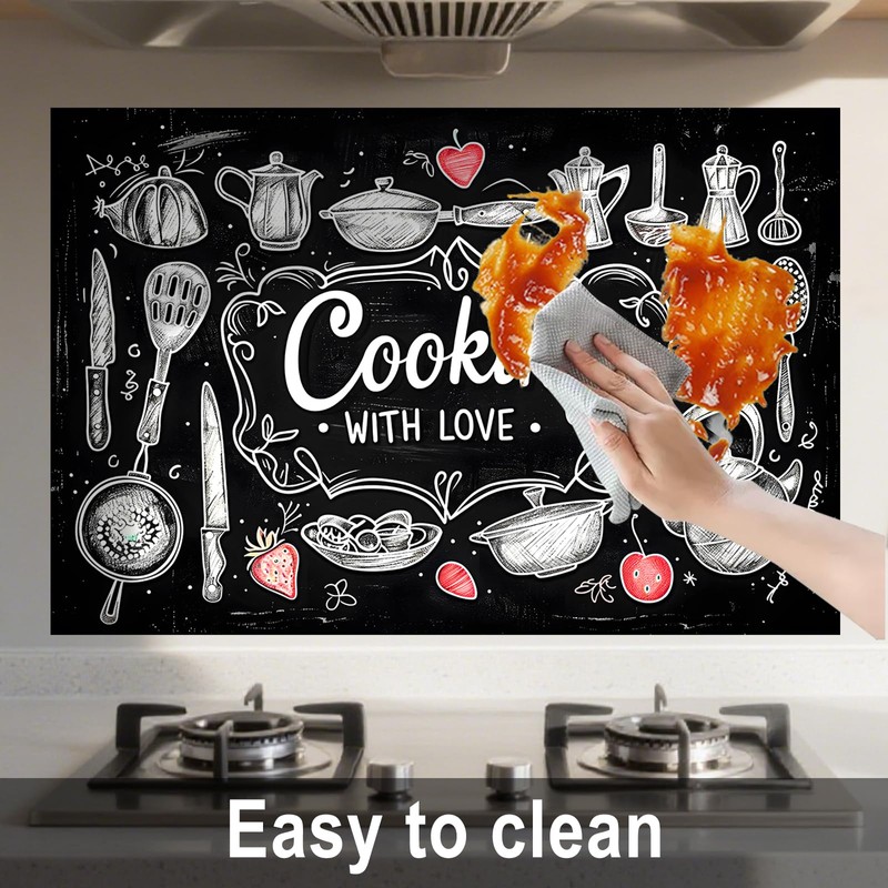 Nuxovilar Peel and Stick for Kitchen Backsplash Wallpaper, 17.72"x27.56" Glossy