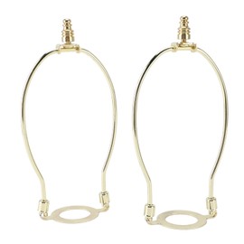 2 Piece Lampshade Harp Holder, Adjustable Bracket, Lamp Harp Set, Fits Standard Lamp Rod and E26 Light Base, UNO Fitter Adapter Converter Tail Set