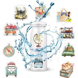 AFCJLTO Pack of 50 Travel Stickers, Mini Size Travel Stickers, Scrapbook Sticker Accessories, Decorative Stickers for Journaling Photo Album, Scrapbooking Stickers, DIY Crafts, Aesthetic Decoration