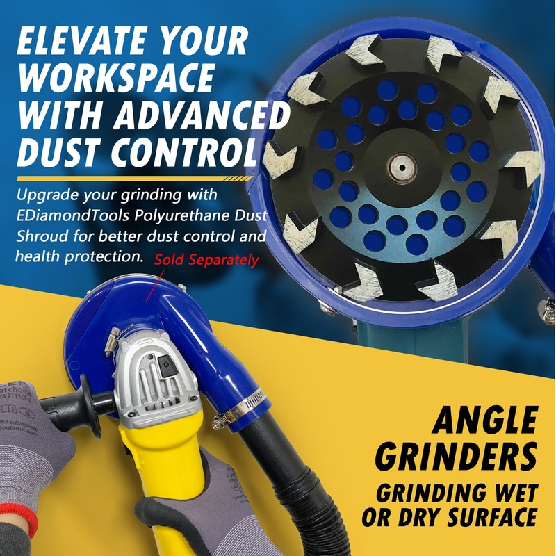 7" High Performance Diamond Grinding Wheels for Concrete, Paint, Epoxy,