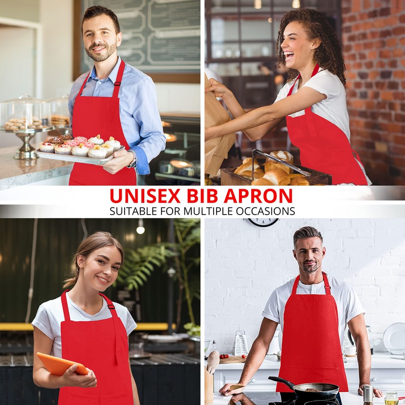 Utopia Kitchen 10 Pack Bib Apron, Unisex Adjustable Aprons with