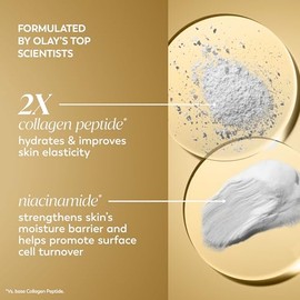 Olay Crema Hidratante Facial con Péptidos de Colágeno, Crema Reafirmante para Mujeres, Sin Fragancia, No Grasa - Hidratante, Antienvejecimiento, Antia