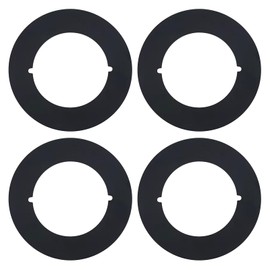 4 Pcs Door Knob/Deadbolt Reinforcement Plate, 2-1/8" Inner Diameter, 3-1/2" Door Knob/Deadbolt Repair Plate, Door Lock Hole Backing Reinforcer Kit, Stainless Steel Material, Matte Black